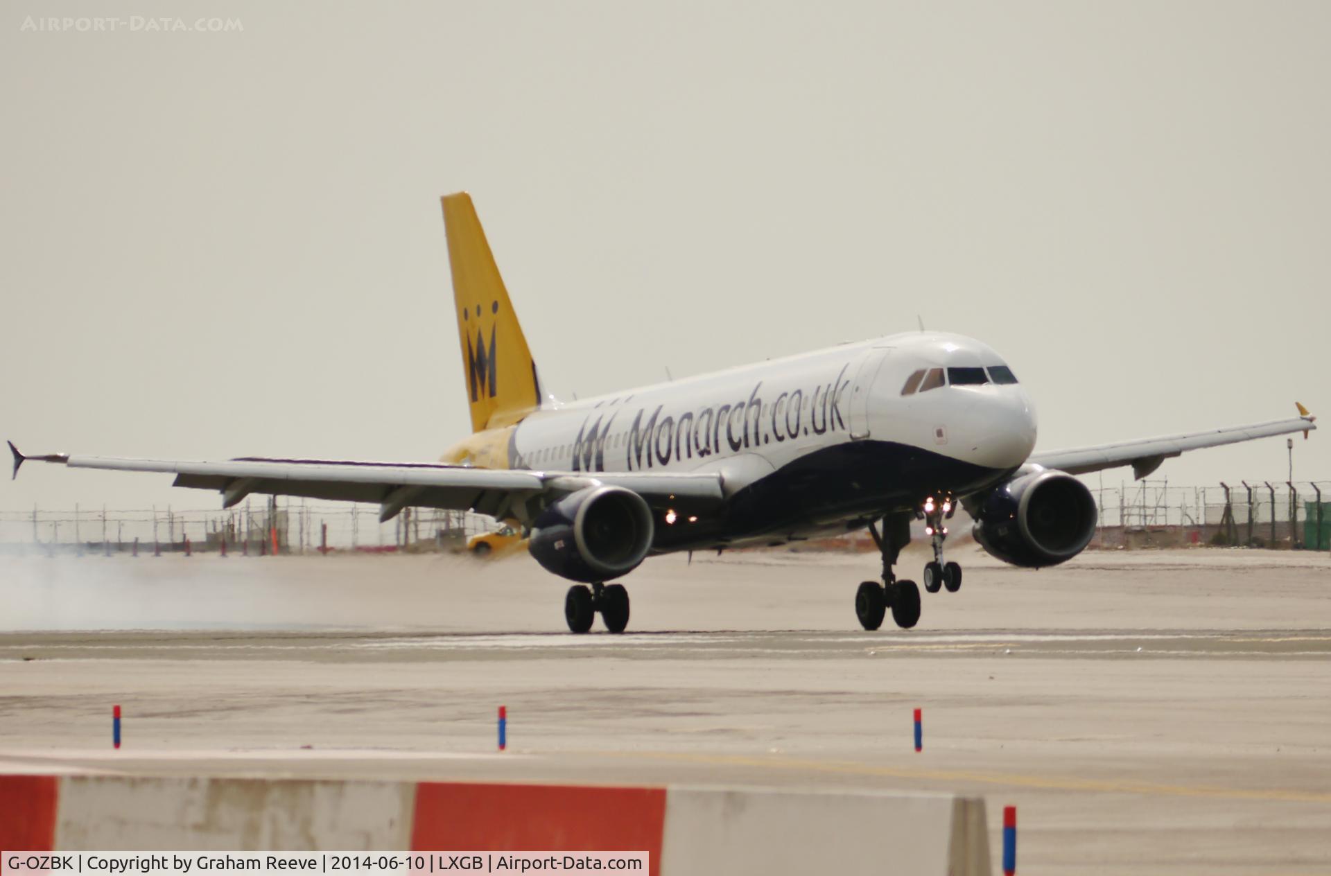 G-OZBK, 2000 Airbus A320-214 C/N 1370, Landing at Gibraltar