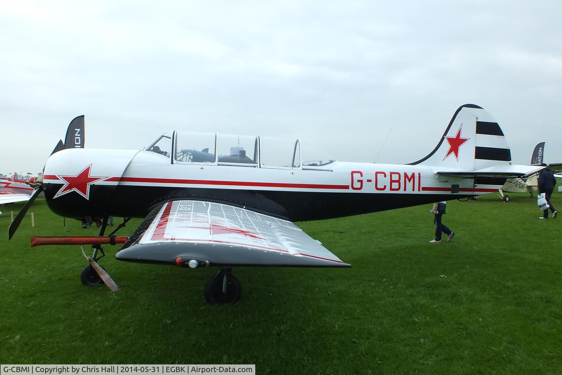 G-CBMI, 1985 Bacau Yak-52 C/N 855907, at AeroExpo 2014