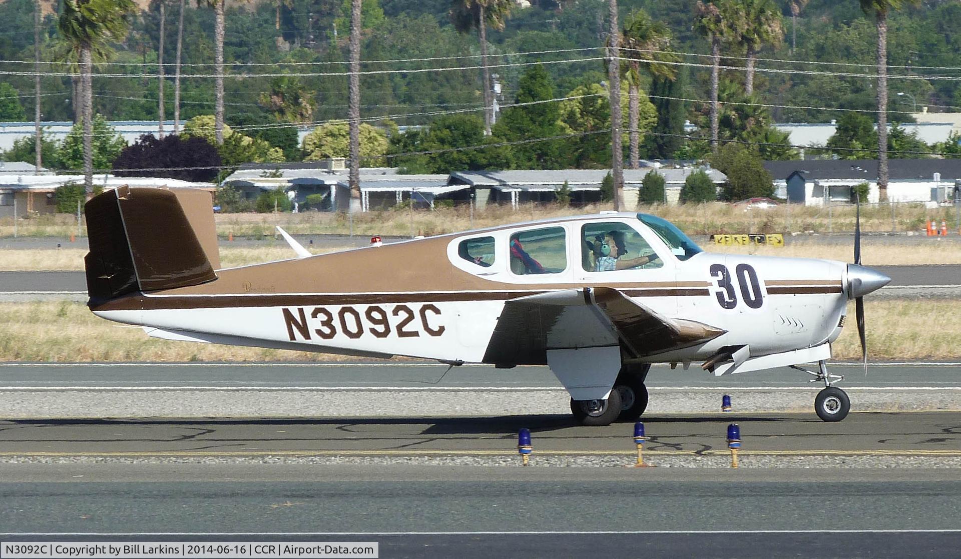 N3092C, 1959 Beech K35 Bonanza C/N D-5786, Headed for the start of the 2014 Air Race Classic.