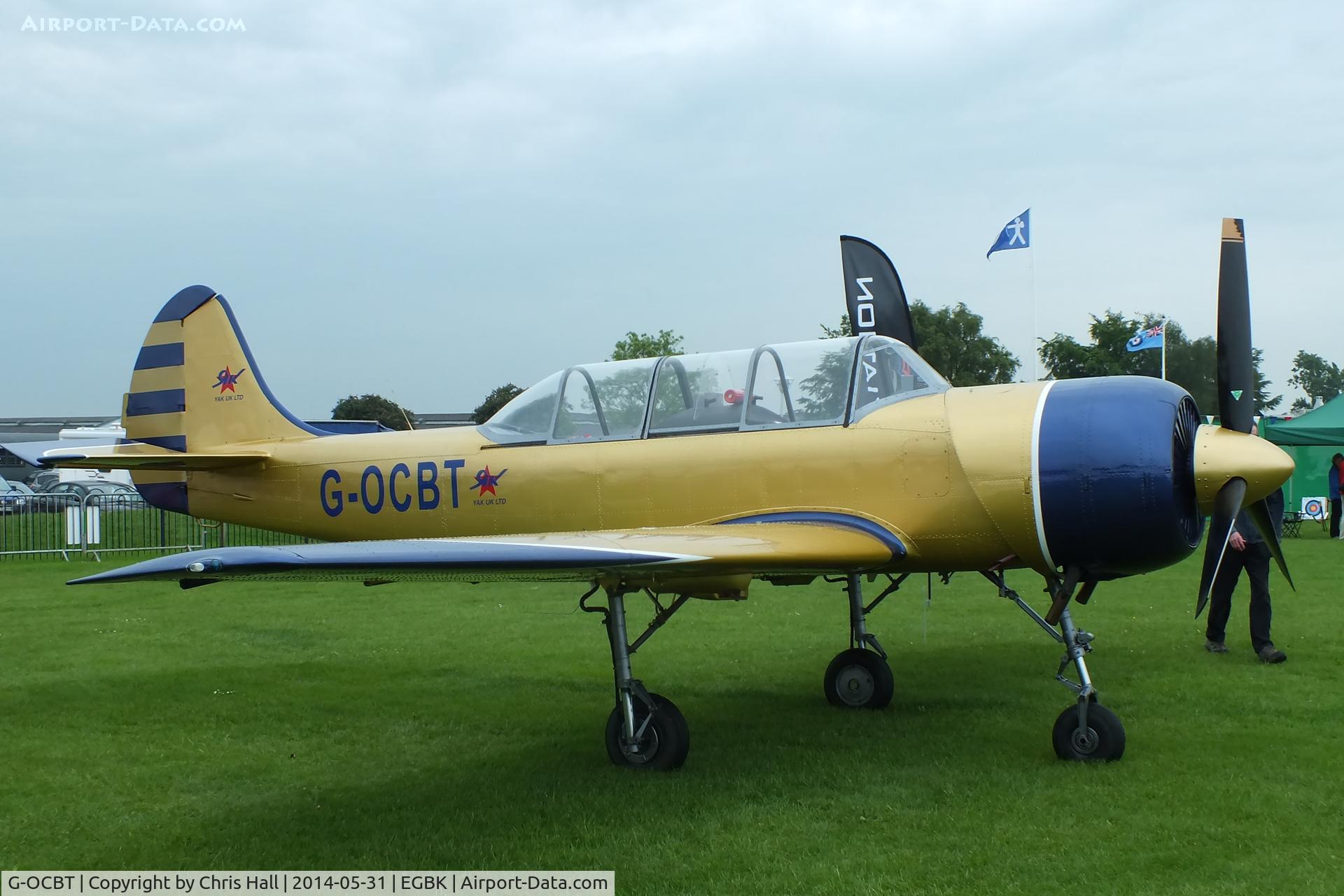 G-OCBT, 1990 Bacau Yak-52 C/N 9011001, at AeroExpo 2014