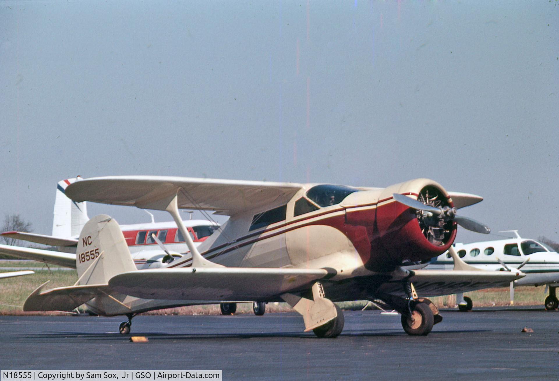 N18555, 1937 Beech F17D Staggerwing C/N 157, Photograph taken mid 60s