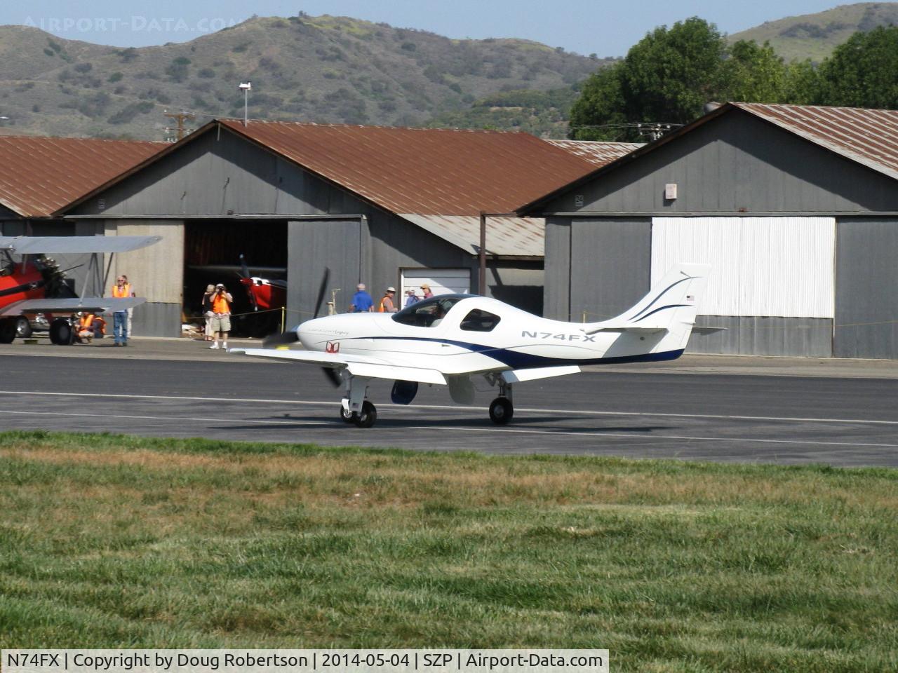N74FX, 2007 Lancair Legacy C/N L2K-283, 2007 Larson LANCAIR LEGACY, Continental IO-550 310 Hp speedster, landing roll rwy 22
