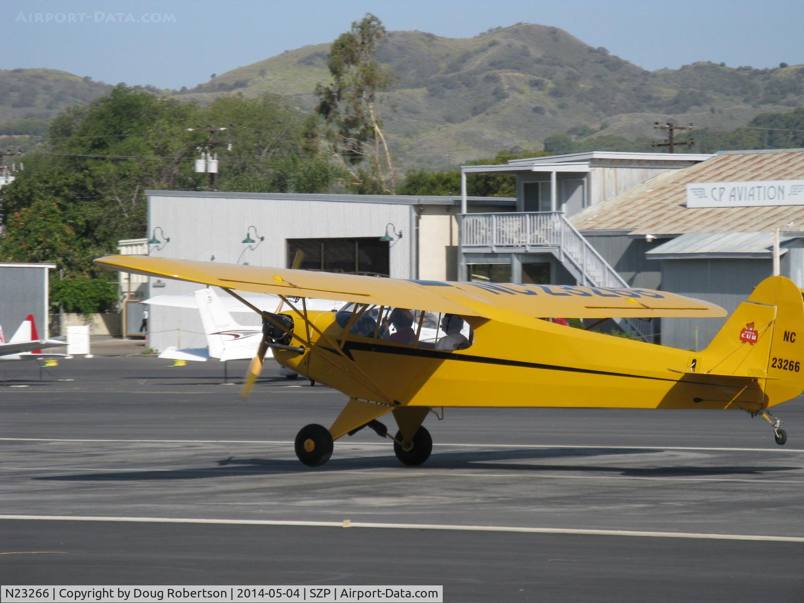 N23266, 1939 Piper J3C-65 Cub Cub C/N 3113, 1939 Piper J3C-65 CUB, Continental A&C65 65 Hp, landing roll Rwy 22