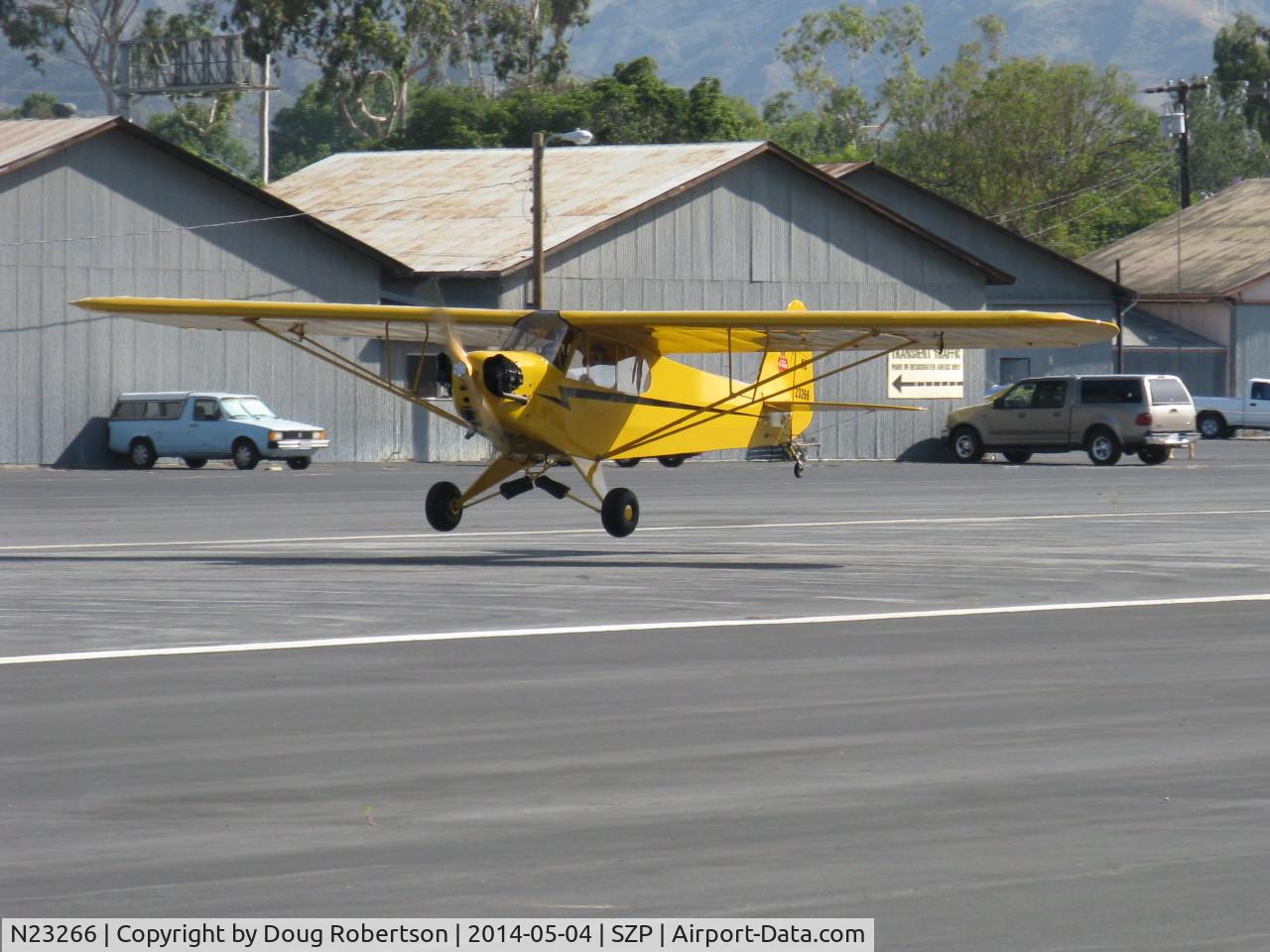 N23266, 1939 Piper J3C-65 Cub Cub C/N 3113, 1939 Piper J3C-65 CUB, Continental A&C65 65 Hp, landing Rwy 22
