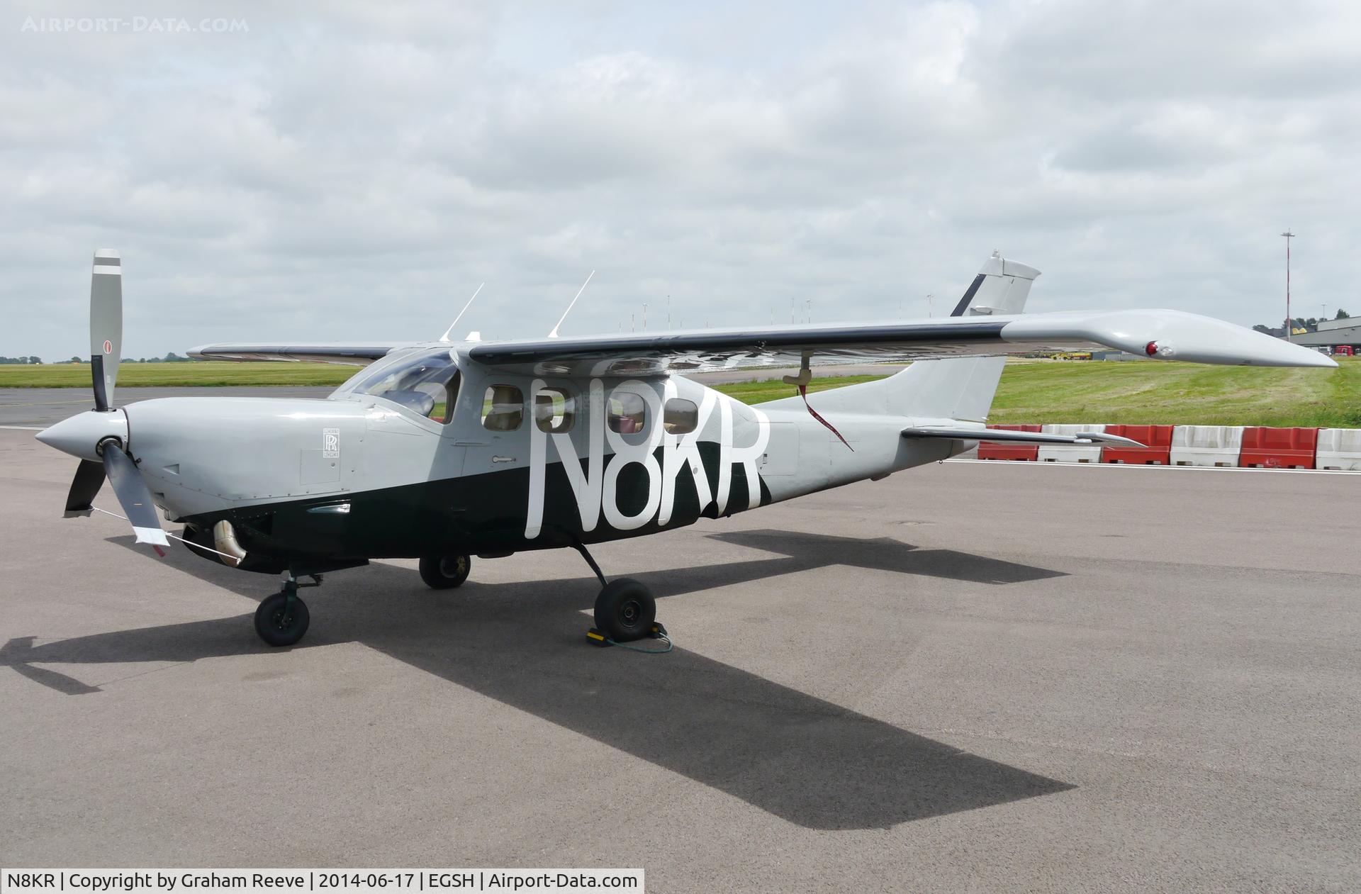 N8KR, 1981 Cessna P210N Pressurised Centurion C/N P21000709, Parked at Norwich.