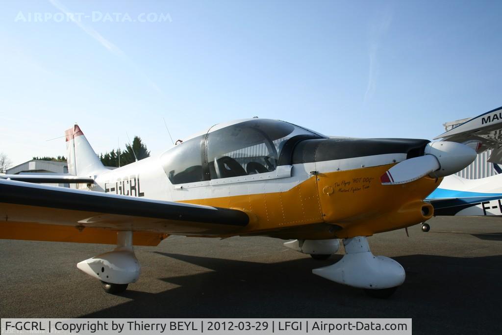 F-GCRL, Robin R-1180TD Aiglon C/N 256, Note the markings on the nose: 