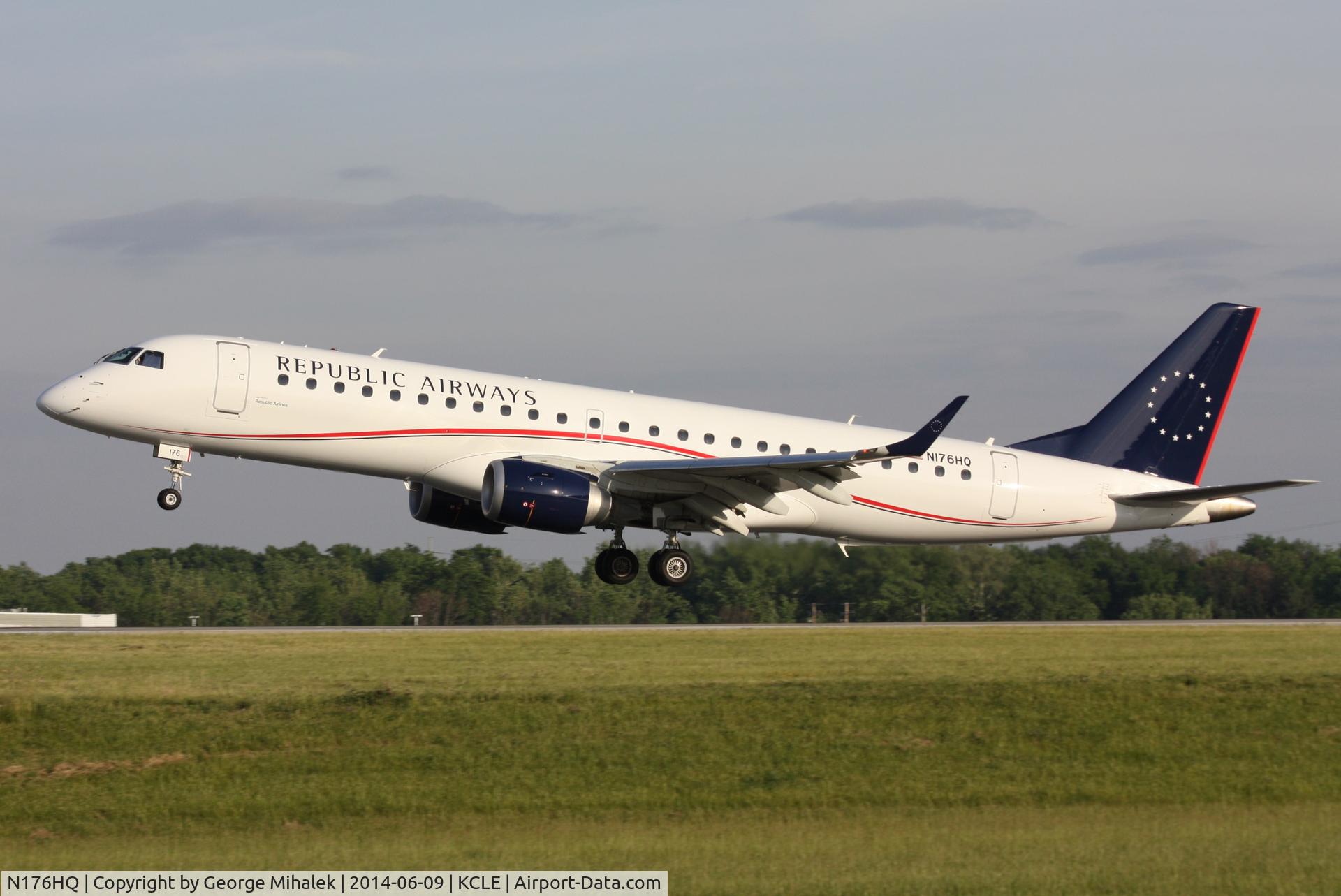 N176HQ, 2011 Embraer 190AR (ERJ-190-100IGW) C/N 19000461, Now sporting Republic Airways colors....ex Frontier colors