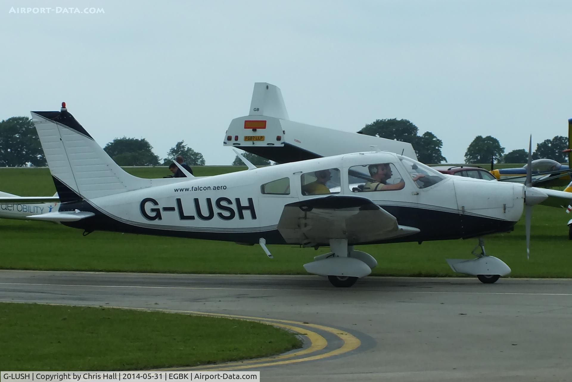 G-LUSH, 1975 Piper PA-28-151 Cherokee Warrior C/N 28-7515201, at AeroExpo 2014