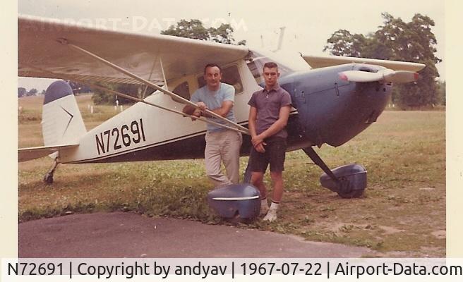 N72691, 1946 Cessna 140 C/N 9867, Taken in 1967 - my first solo