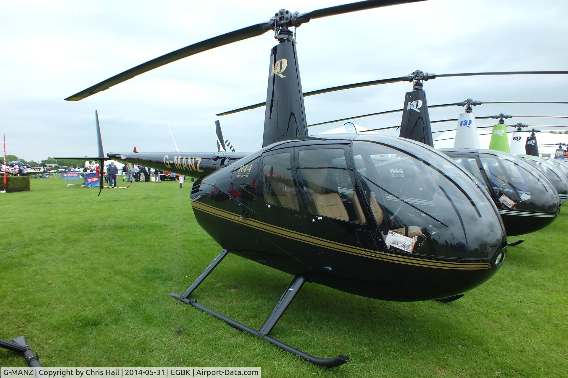 G-MANZ, 2008 Robinson R44 Raven II C/N 12319, at AeroExpo 2014
