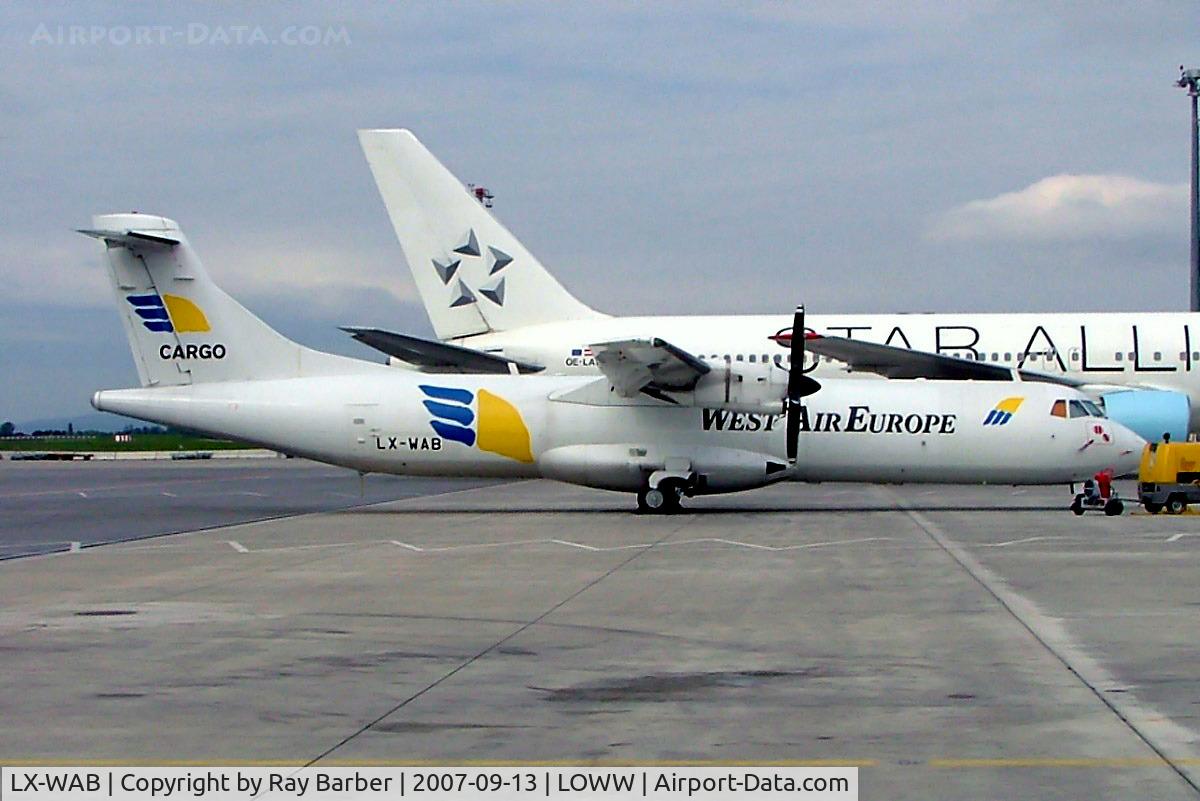 LX-WAB, 1991 ATR 72-201 C/N 227, Aerospatiale ATR-72-201F [227] (West Air Europe) Vienna-Schwechat~OE 13/09/2007