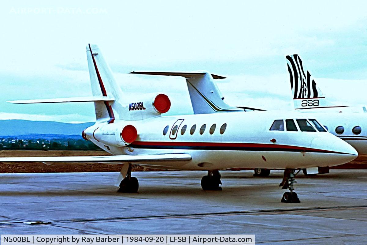 N500BL, 1982 Dassault Falcon 50 C/N 66, Dassault Falcon 50 [66] Basel-Mulhouse~HB 20/09/1984. From a slide.