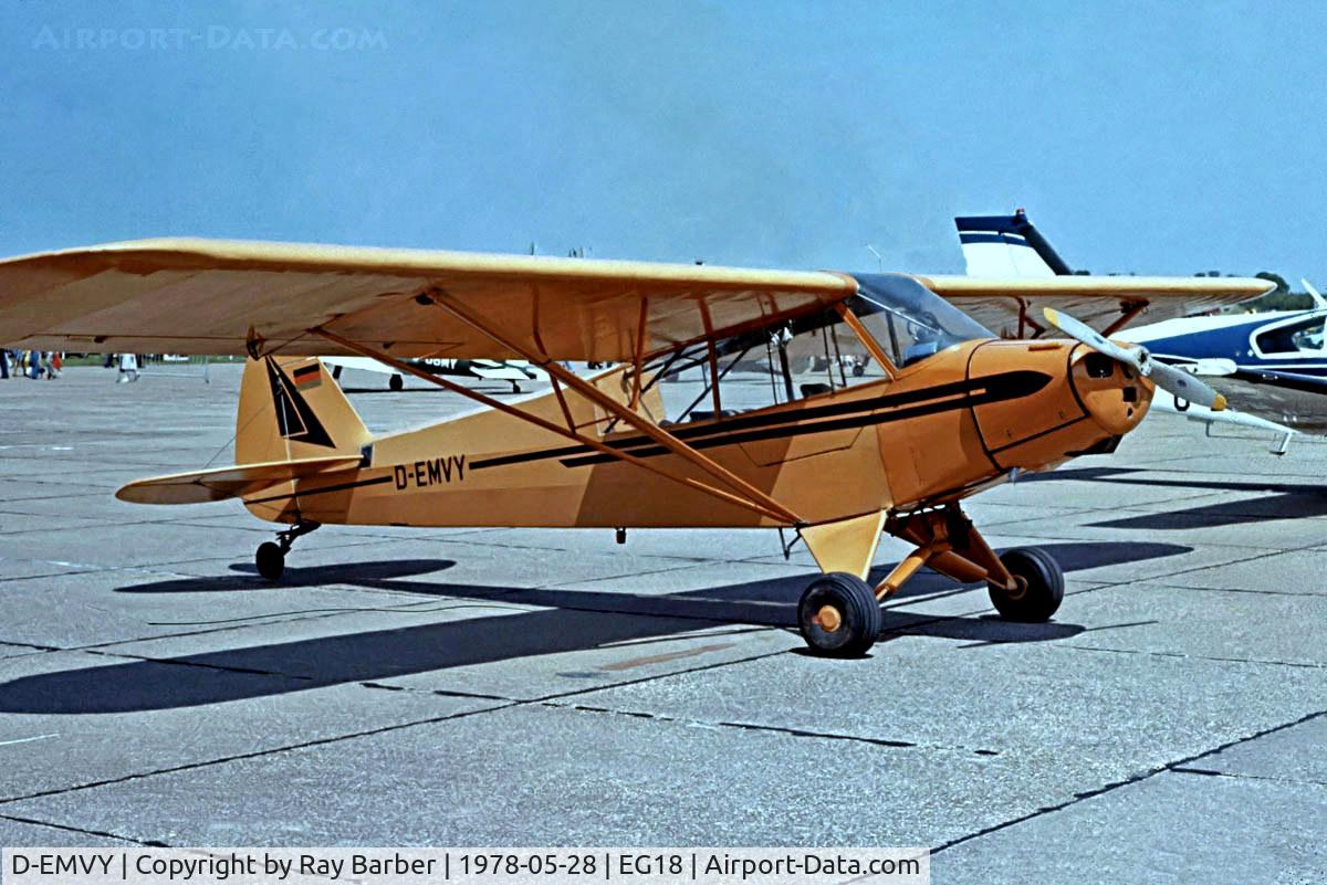 D-EMVY, 1952 Piper L-18C Super Cub C/N 18-2048, Piper L-18C Super Cub 95 [18-2048] RAF Bassingbourn~G 28/05/1978. From a slide.