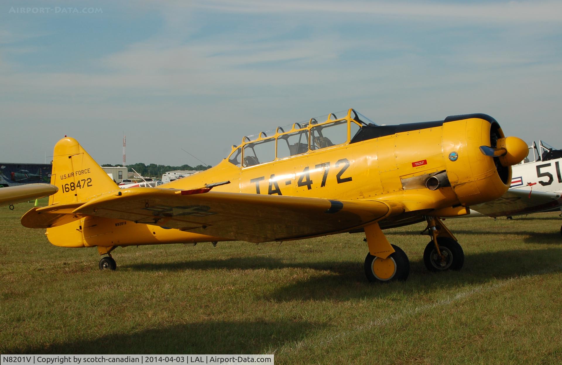 N8201V, North American T-6G Texan C/N 168-472, 1949 North American T-6G, N8201V, at 2014 Sun n Fun, Lakeland Linder Regional Airport, Lakeland, FL