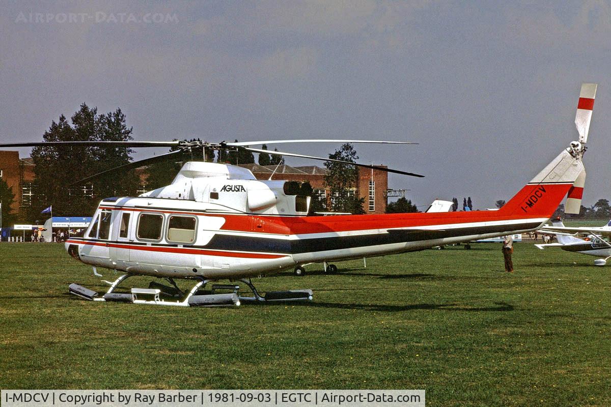 I-MDCV, 1981 Bell 412 C/N 33003, Bell 412ST [33003] Cranfield~G 03/09/1981. Taken from a slide.