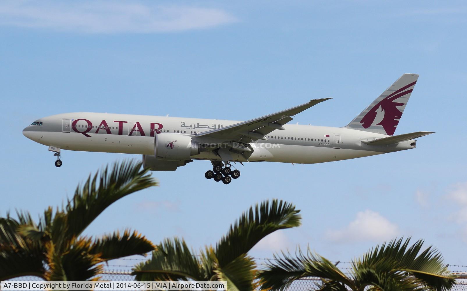 A7-BBD, 2009 Boeing 777-2DZ/LR C/N 36016, Qatar Airways 777-200LR just started service to Miami