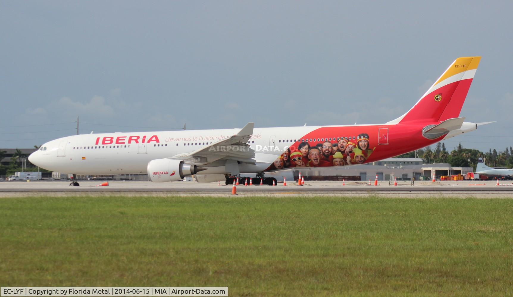 EC-LYF, 2013 Airbus A330-302 C/N 1437, Iberia special 2014 World Cup soccer stickers A330-300