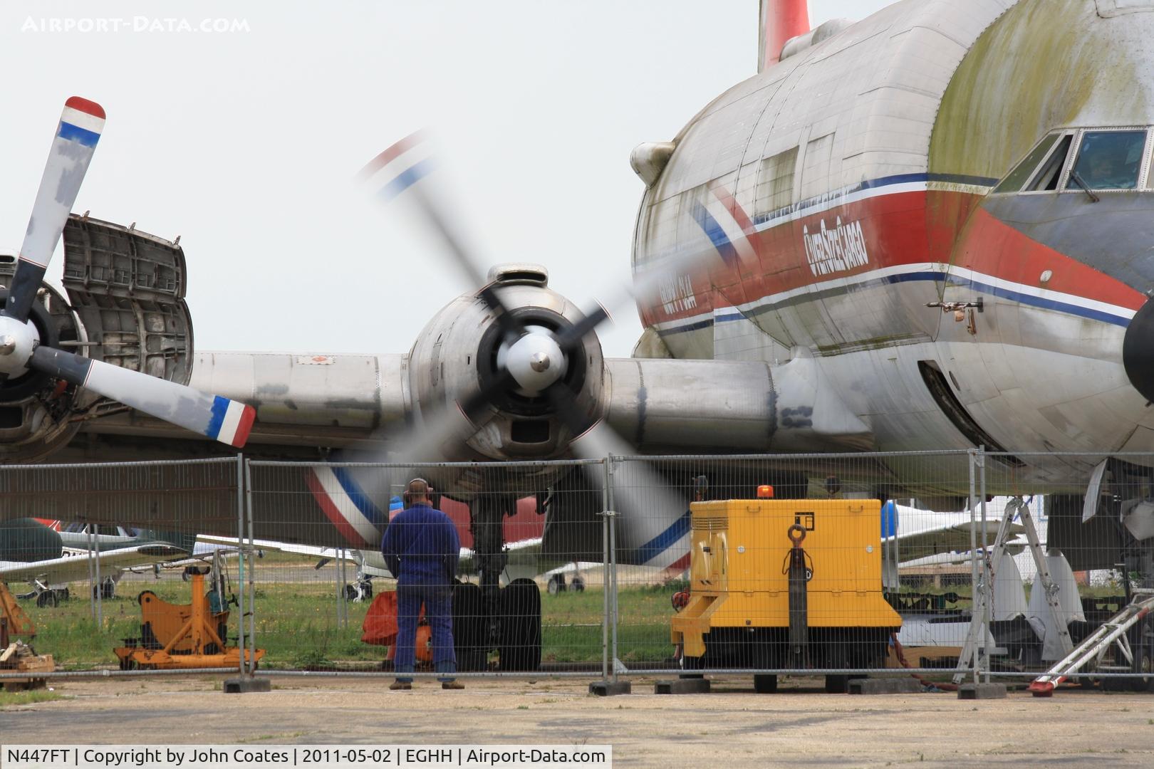 N447FT, 1969 Canadair CL-44-0 Skymonster C/N 16, Engine running