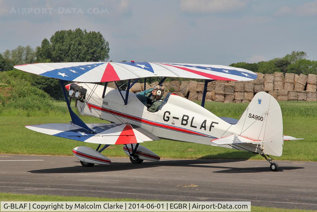 G-BLAF, 1987 Stolp SA-900 V-Star C/N PFA 106-10651, Stolp SA-900 V-Star at The Real Aeroplane Club's Biplane and Open Cockpit Fly-In, Breighton Airfield UK, June 1st 2014.