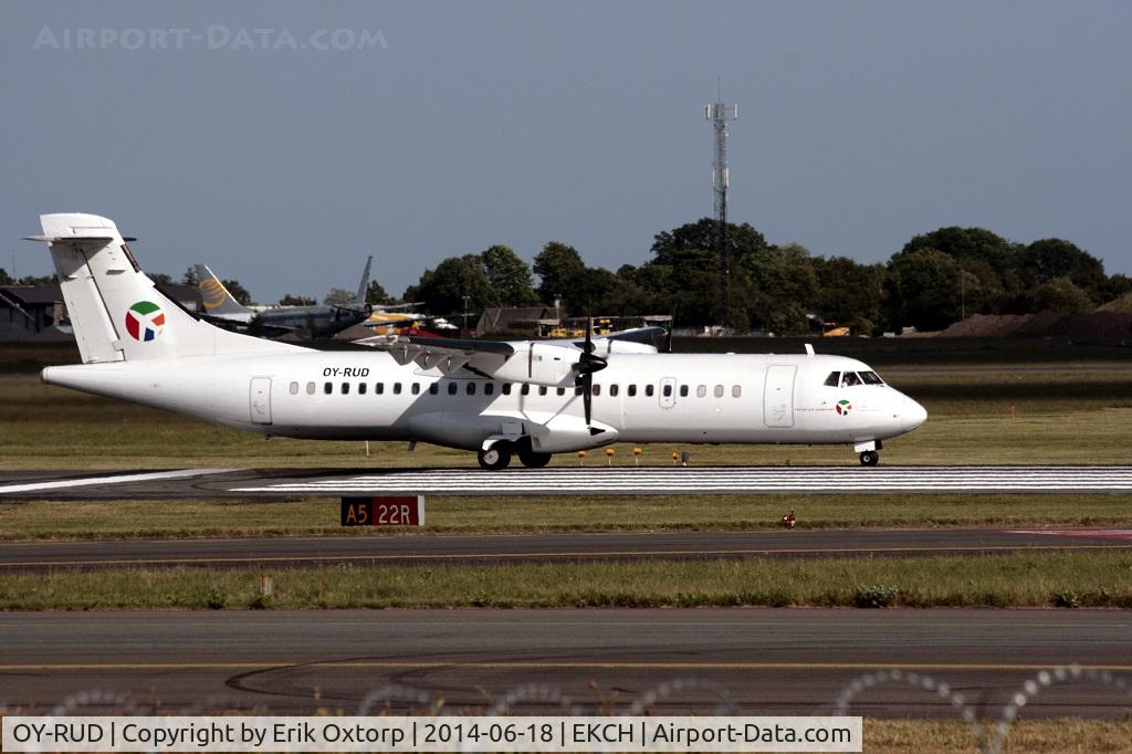 OY-RUD, 1990 ATR 72-201 C/N 162, OY-RUD taking off from rw 22R.Now without the 