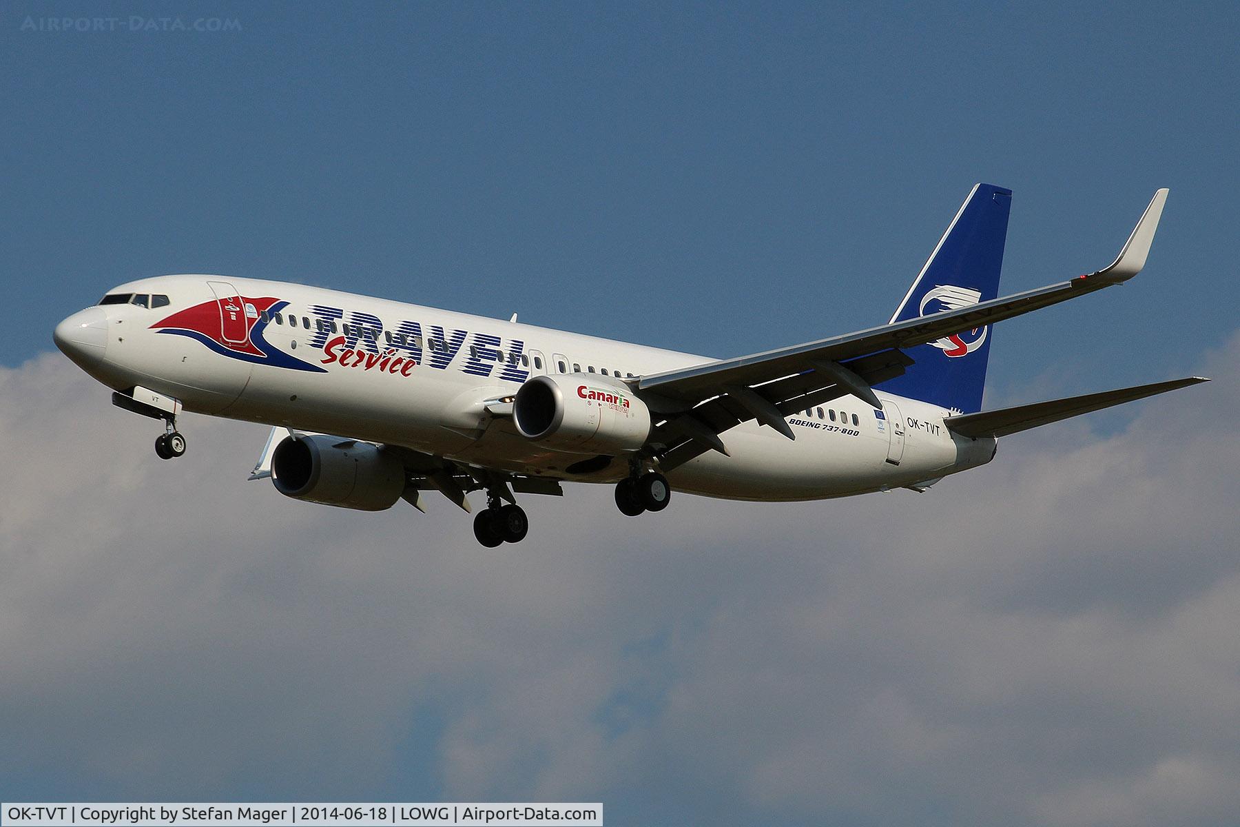 OK-TVT, 2012 Boeing 737-86N C/N 39394, Travel Service B737-800 for Formula 1 @GRZ