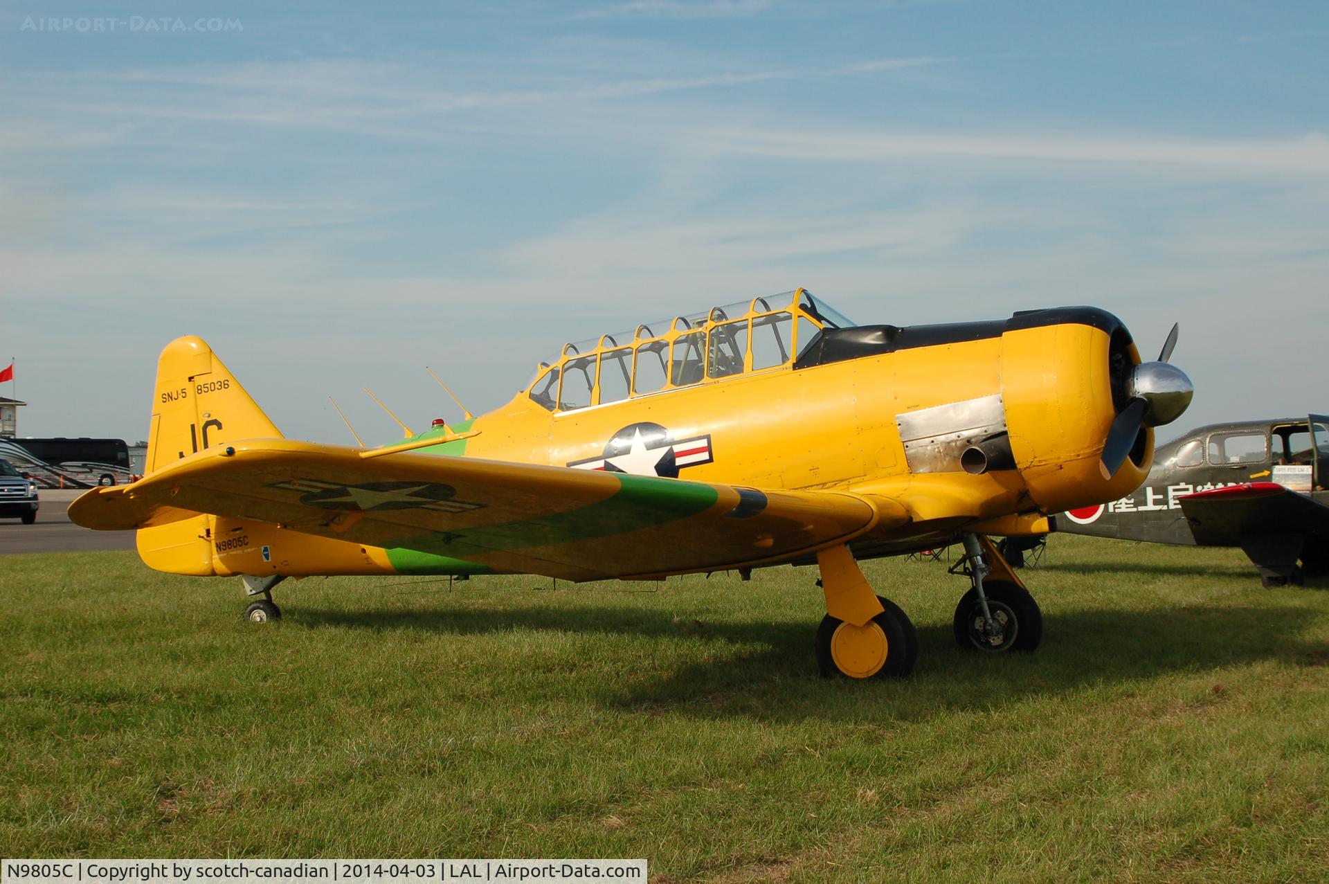 N9805C, 1945 North American SNJ-5B Texan C/N 85036, 1945 North American SNJ-5B, N9805C, at 2014 Sun n Fun, Lakeland Linder Regional Airport, Lakeland, FL