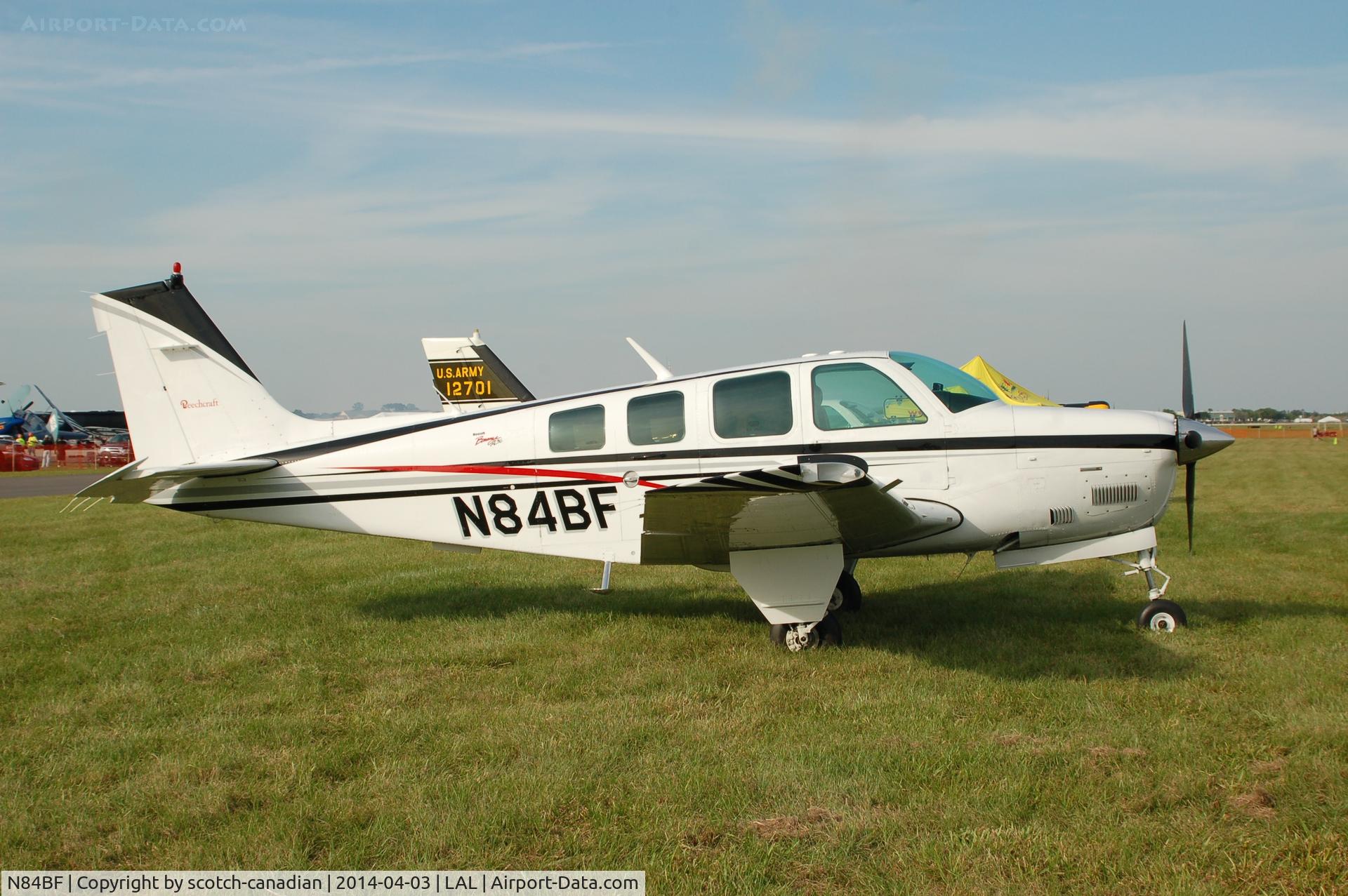 N84BF, 1983 Beech A36 Bonanza 36 C/N E-2112, 1983 Beech A36, N84BF, at 2014 Sun n Fun, Lakeland Linder Regional Airport, Lakeland, FL