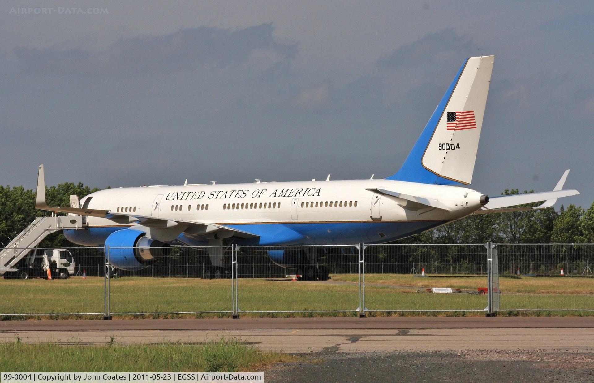 99-0004, 1999 Boeing VC-32A (757-2GA) C/N 29028, Presidential visit to UK