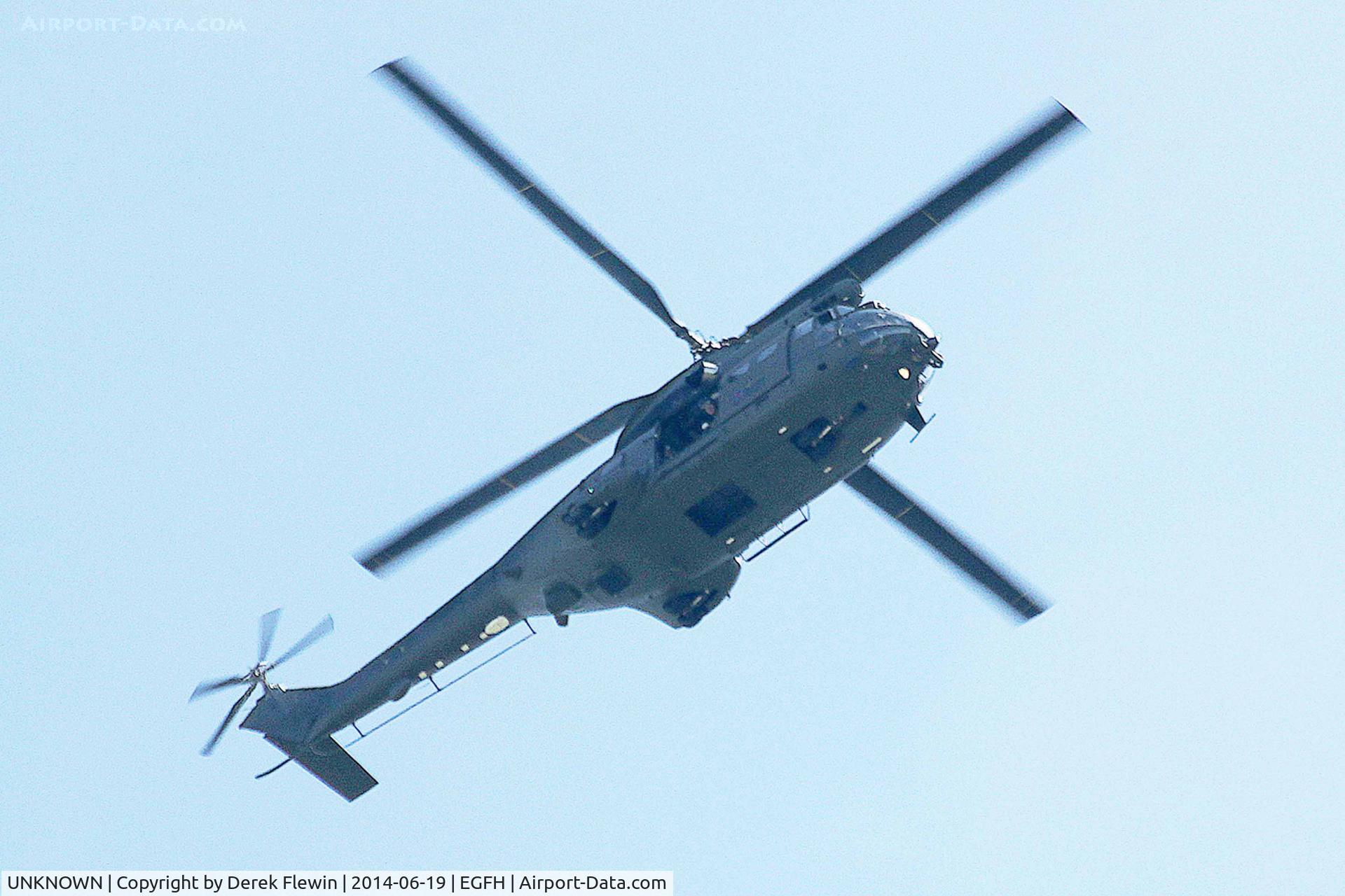 UNKNOWN, Helicopters Various C/N unknown, RAF Puma, serial unknown, seen overflying EGFH, being led by XW224.