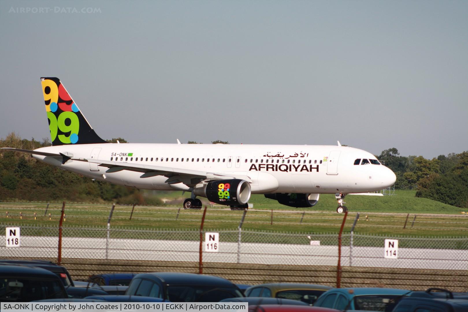 5A-ONK, 2010 Airbus A320-214 C/N 4330, Departing