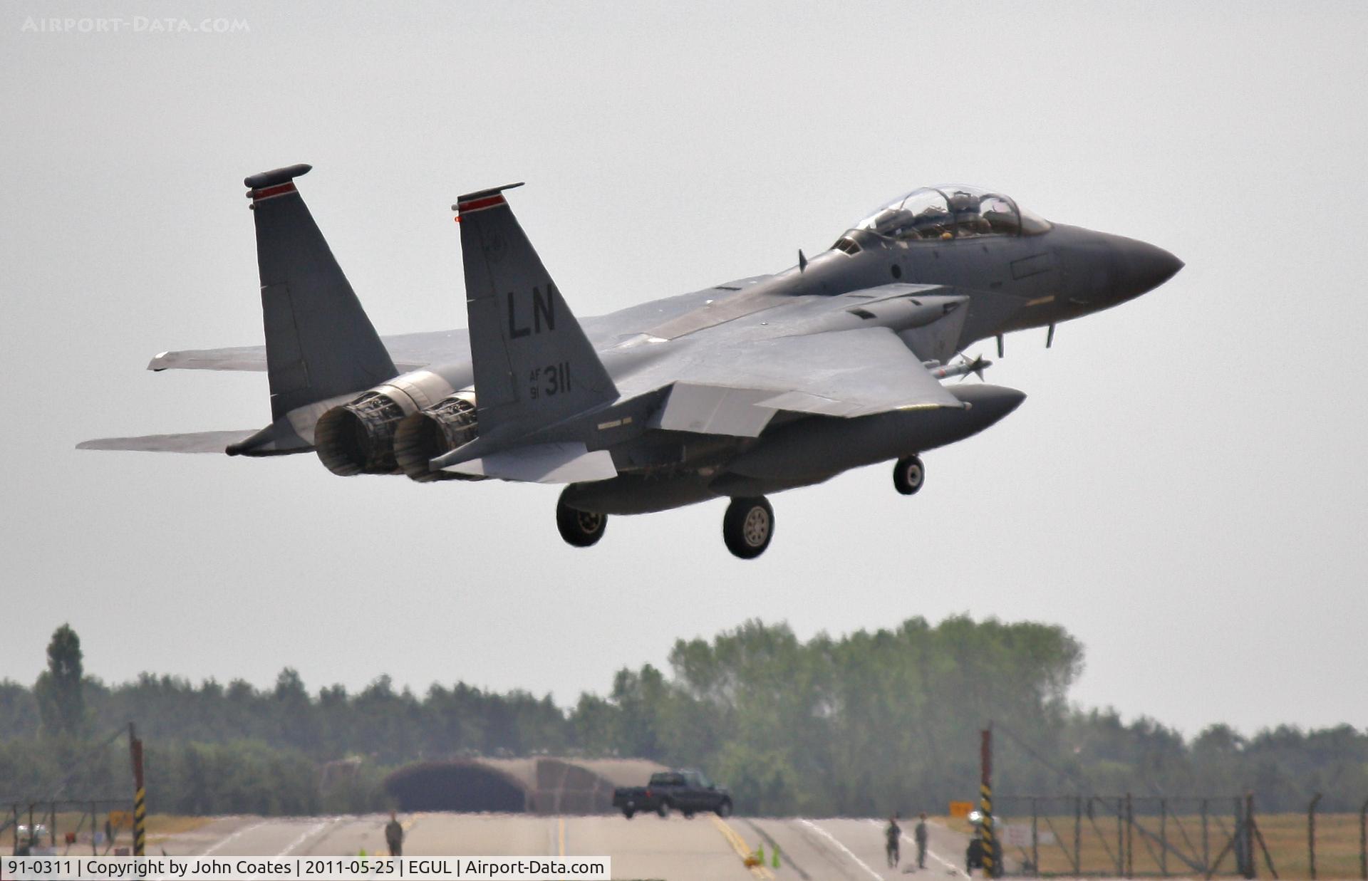 91-0311, 1991 McDonnell Douglas F-15E Strike Eagle C/N 1218/E176, Landing