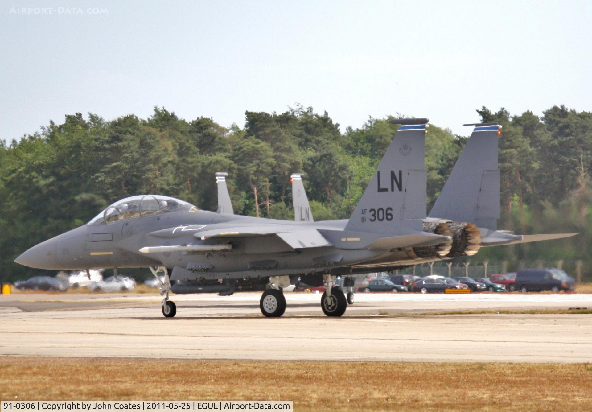 91-0306, 1991 McDonnell Douglas F-15E Strike Eagle C/N 1213/E171, About to line up