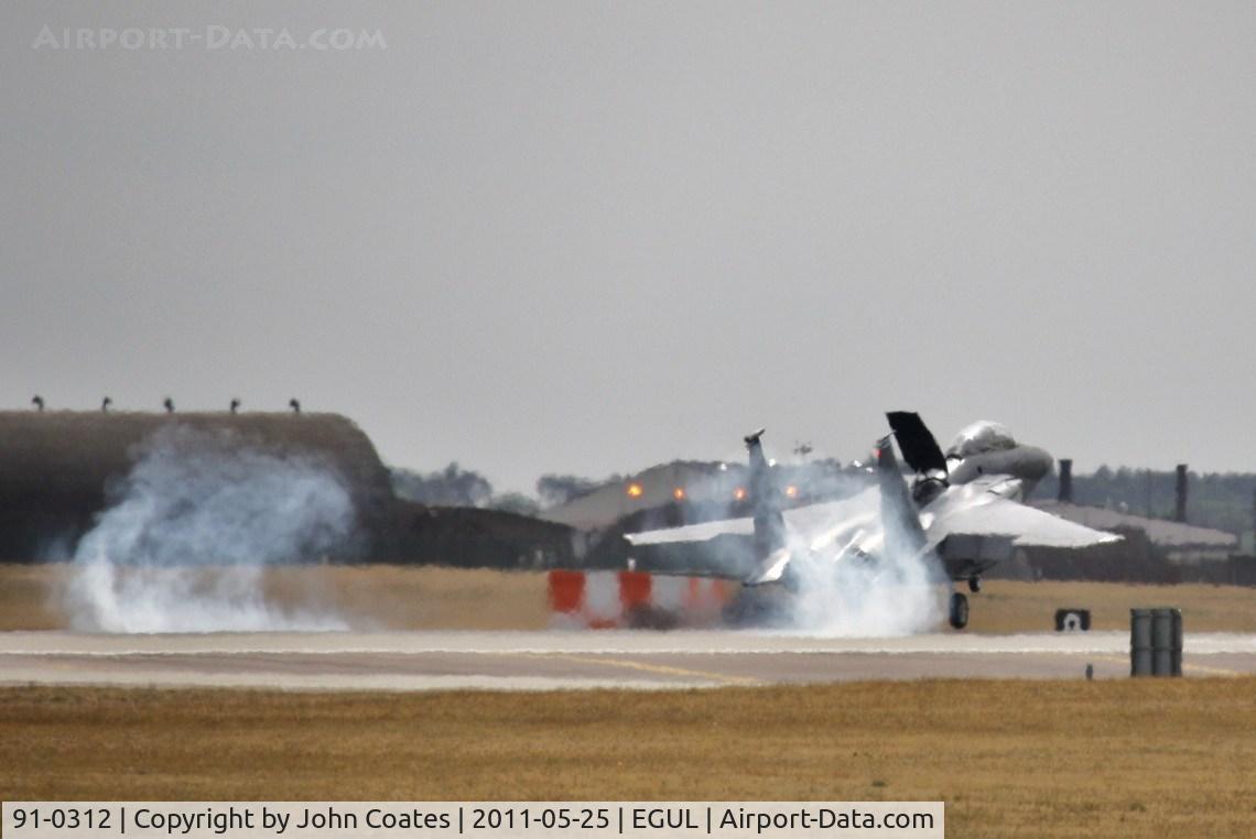 91-0312, 1991 McDonnell Douglas F-15E Strike Eagle C/N 1219/E177, Touchdown