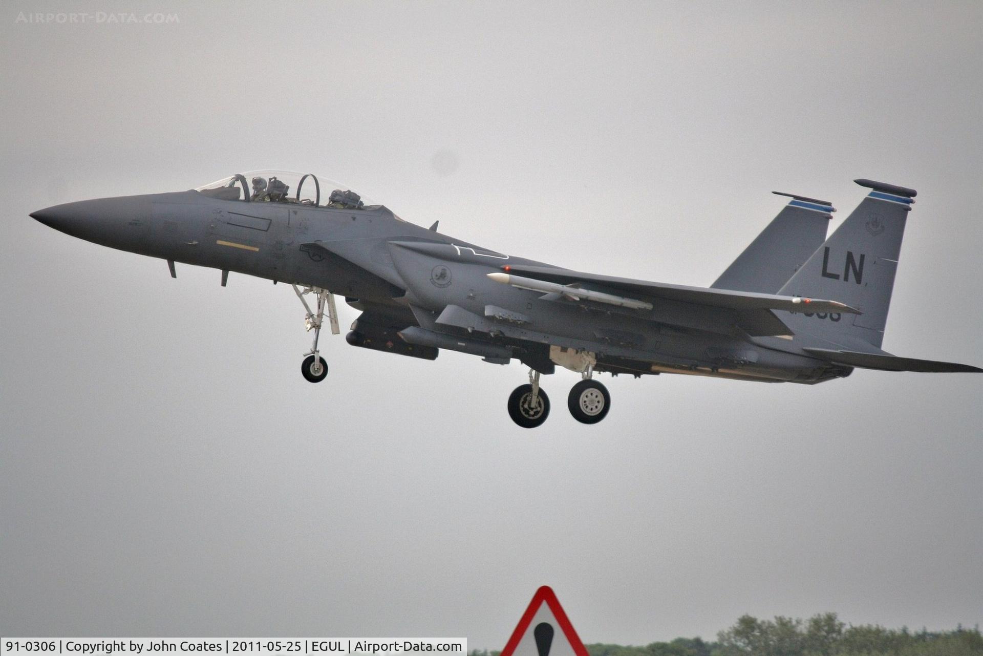 91-0306, 1991 McDonnell Douglas F-15E Strike Eagle C/N 1213/E171, Landing