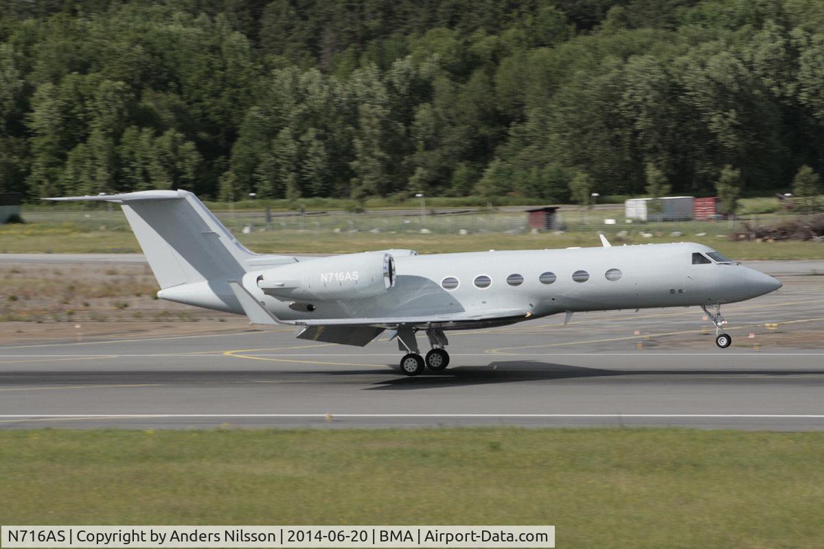 N716AS, 1989 Gulfstream Aerospace G-IV C/N 1119, Landing runway 30 from Terterboro, NJ, USA.