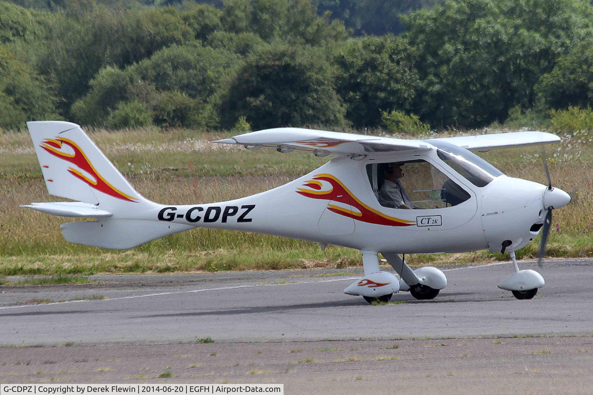 G-CDPZ, 2005 Flight Design CT2K C/N 8124, Visiting CT-2K, seen Taxxing for a runway 28 departure at EGFH.