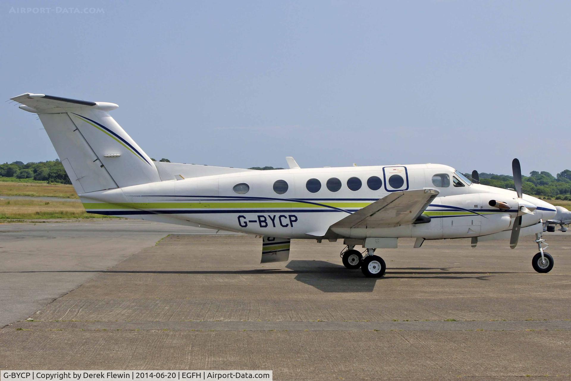 G-BYCP, 1981 Beech B200 Super King Air King Air C/N BB-966, Visiting Super Kingair, seen on the apron at EGFH.