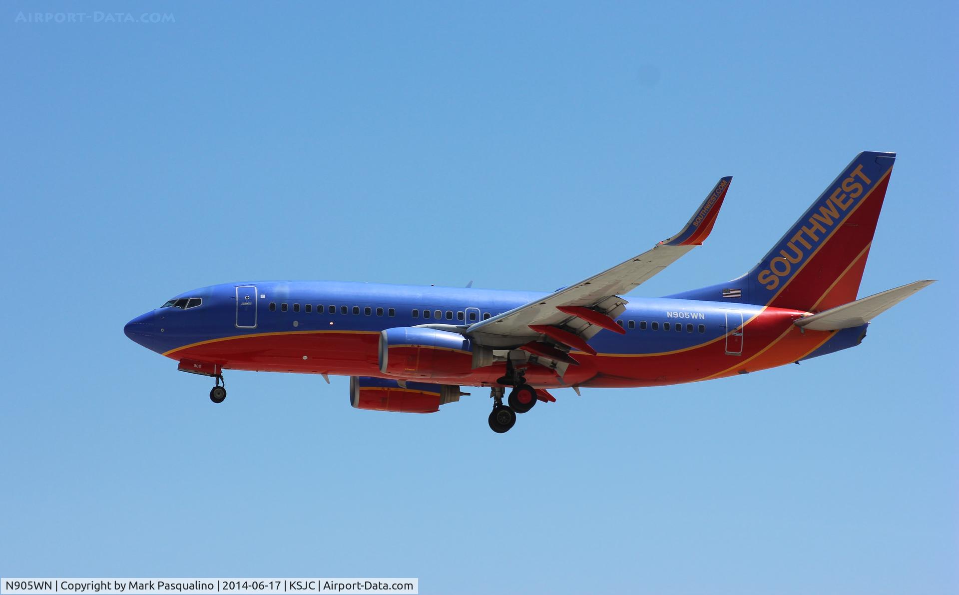 N905WN, 2008 Boeing 737-7H4 C/N 36617, Boeing 737-700