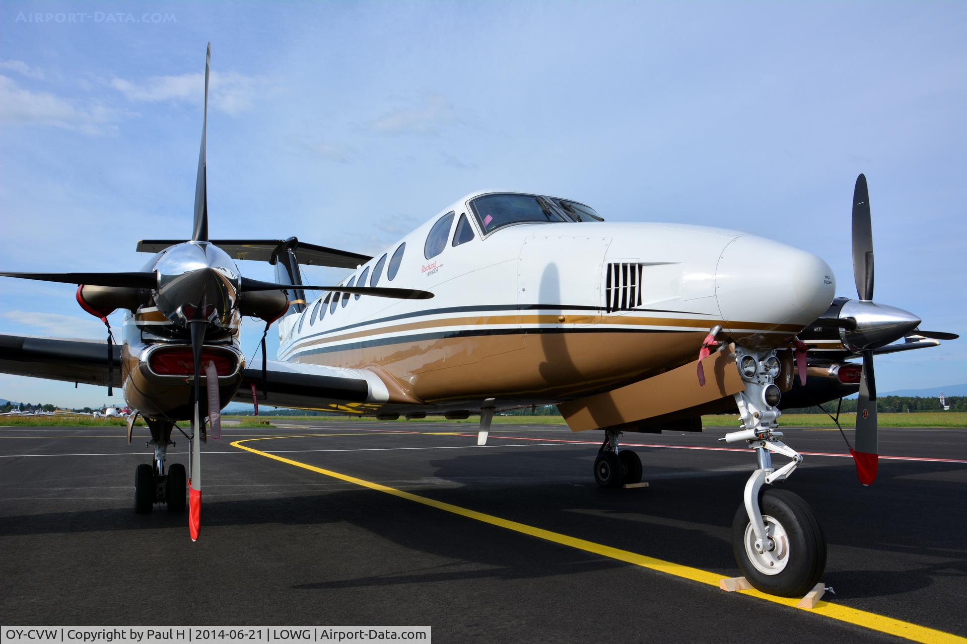 OY-CVW, 2007 Beechcraft B300 Super King Air 350 C/N FL-569, At LOWG