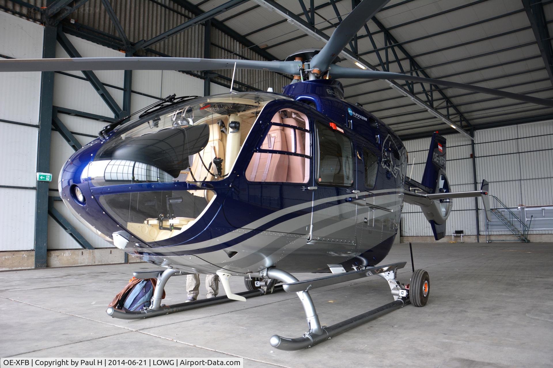 OE-XFB, 2006 Eurocopter EC-135T-2 C/N 0470, At LOWG for a BussinesFlight, EC-135, RedBull, Hangar