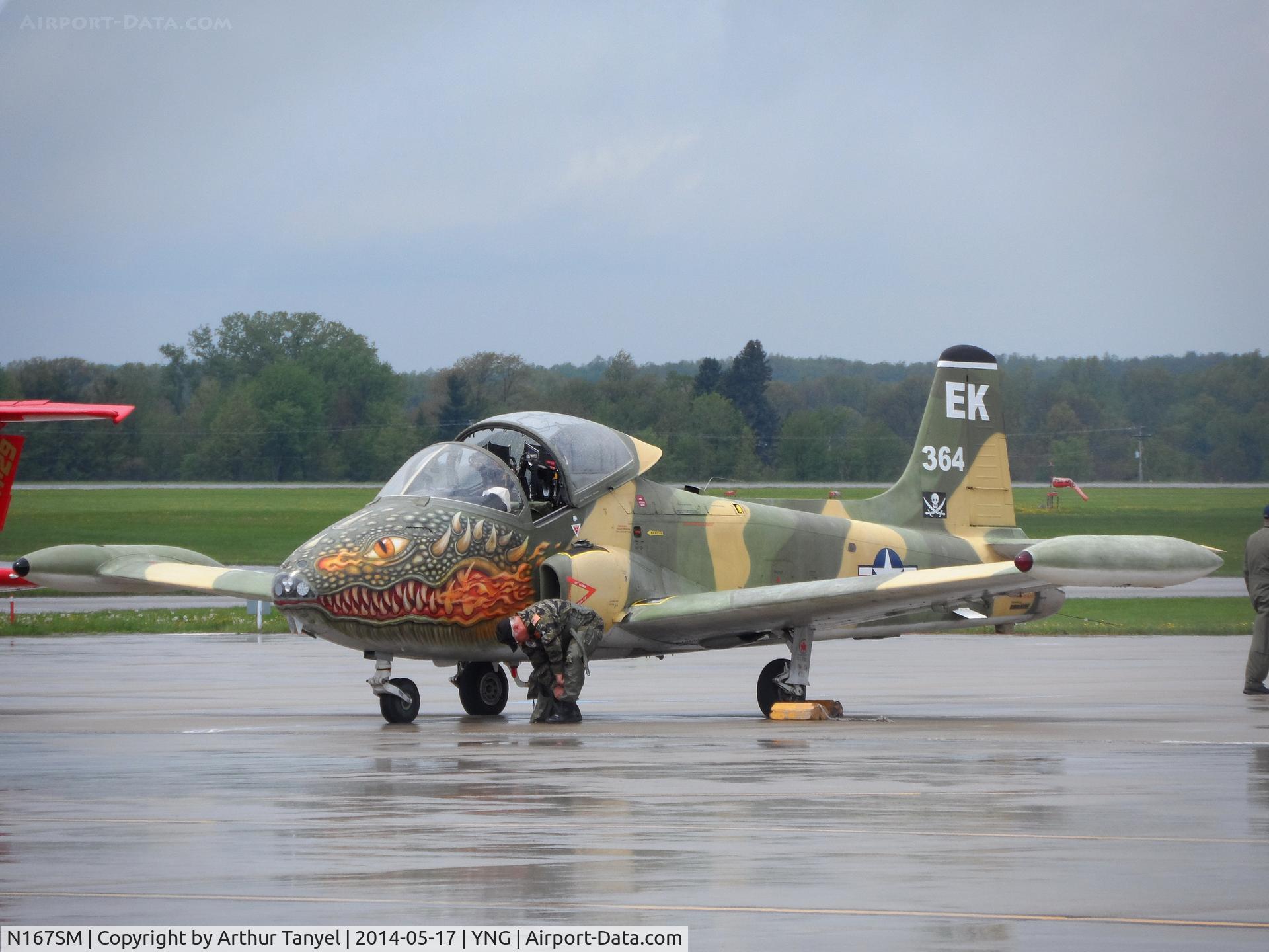 N167SM, 1969 BAC 167 Strikemaster C/N EEP/JP/165, Parked before performing @ the 2014 Youngstown Airshow