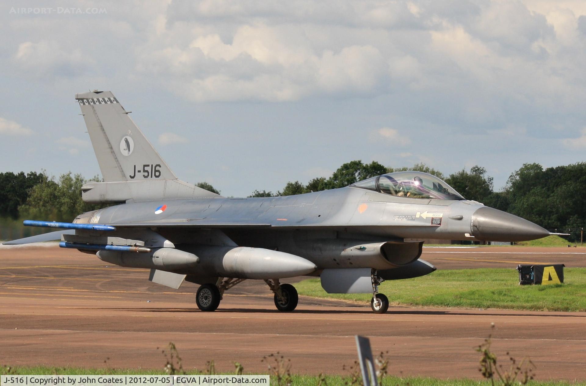 J-516, Fokker F-16A Fighting Falcon C/N 6D-155, Arriving for RIAT