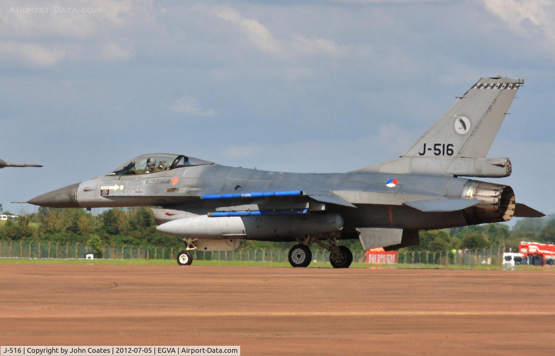 J-516, Fokker F-16A Fighting Falcon C/N 6D-155, Arriving for RIAT
