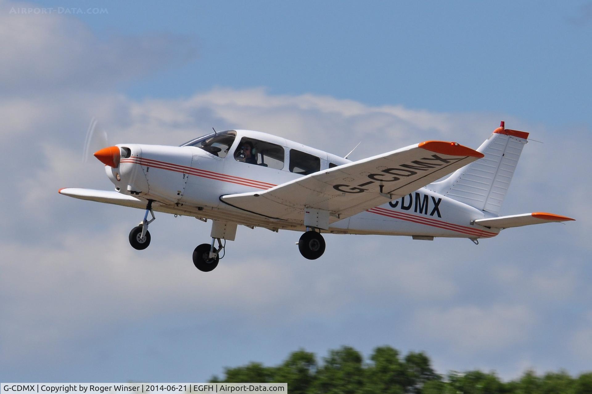 G-CDMX, 1979 Piper PA-28-161 Cherokee Warrior II C/N 28-7916006, Visiting Cherokee Warior II departing Runway 22. Previously registered PH-SBY.