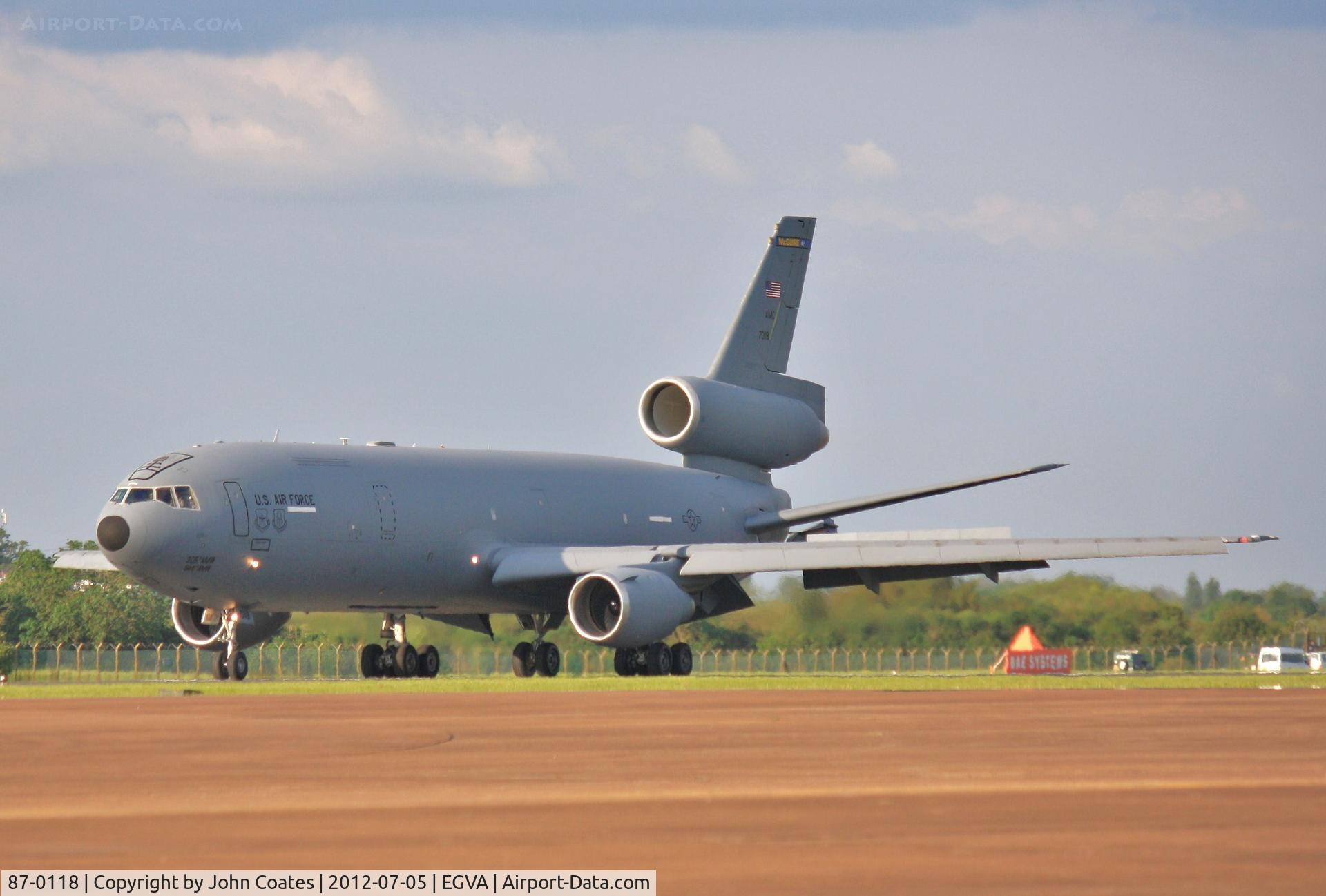 87-0118, 1987 McDonnell Douglas KC-10A Extender C/N 48304, Arriving for RIAT