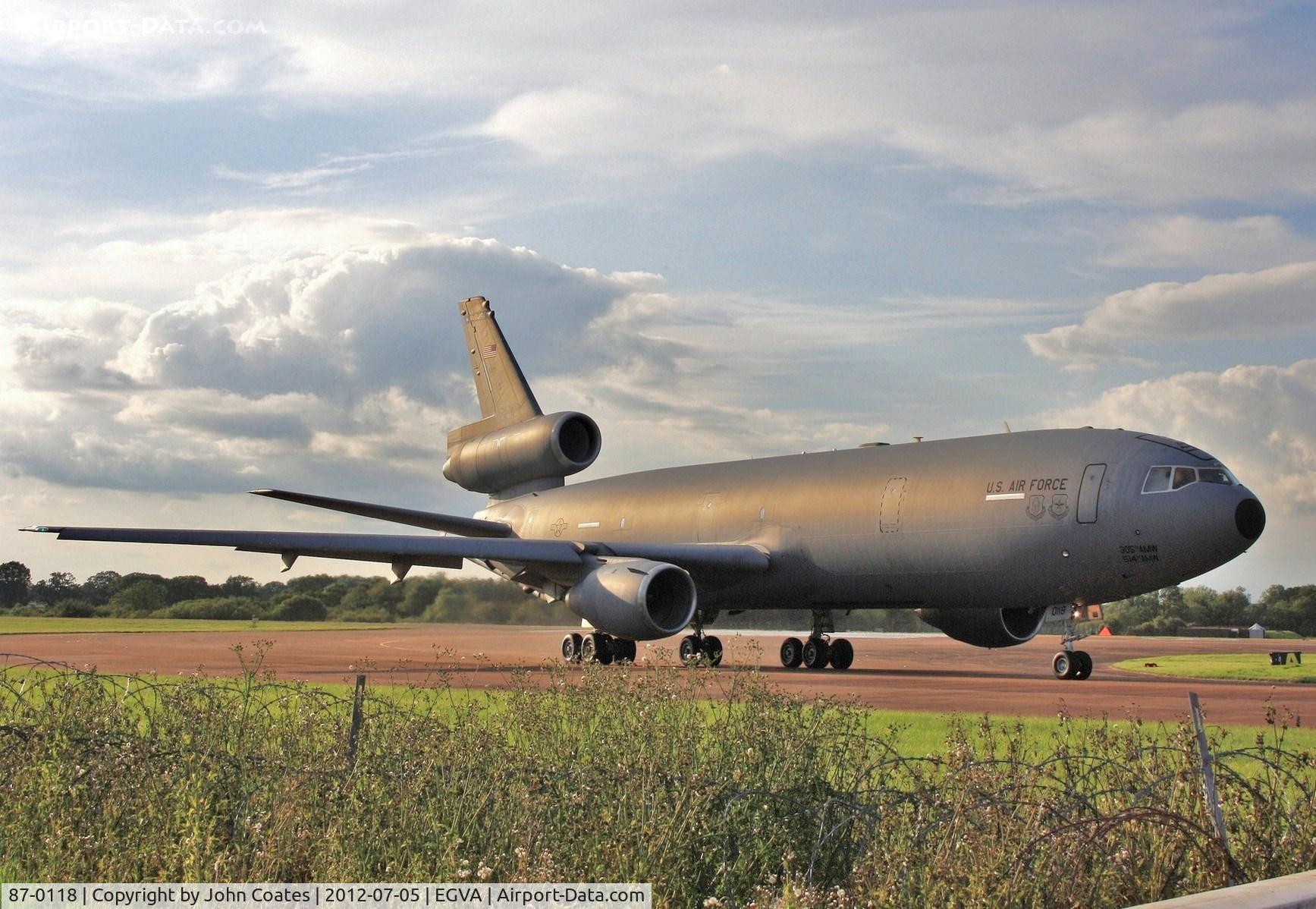 87-0118, 1987 McDonnell Douglas KC-10A Extender C/N 48304, Arriving RIAT