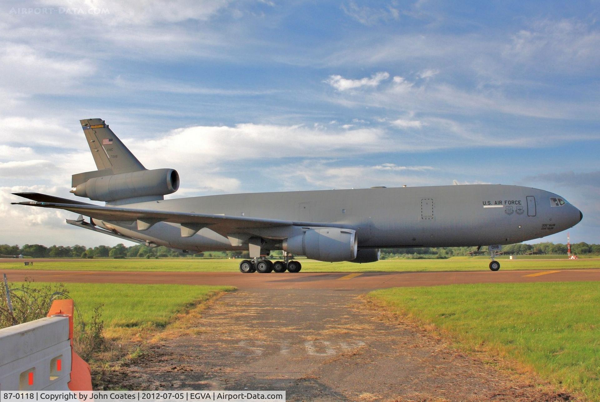 87-0118, 1987 McDonnell Douglas KC-10A Extender C/N 48304, Arriving RIAT