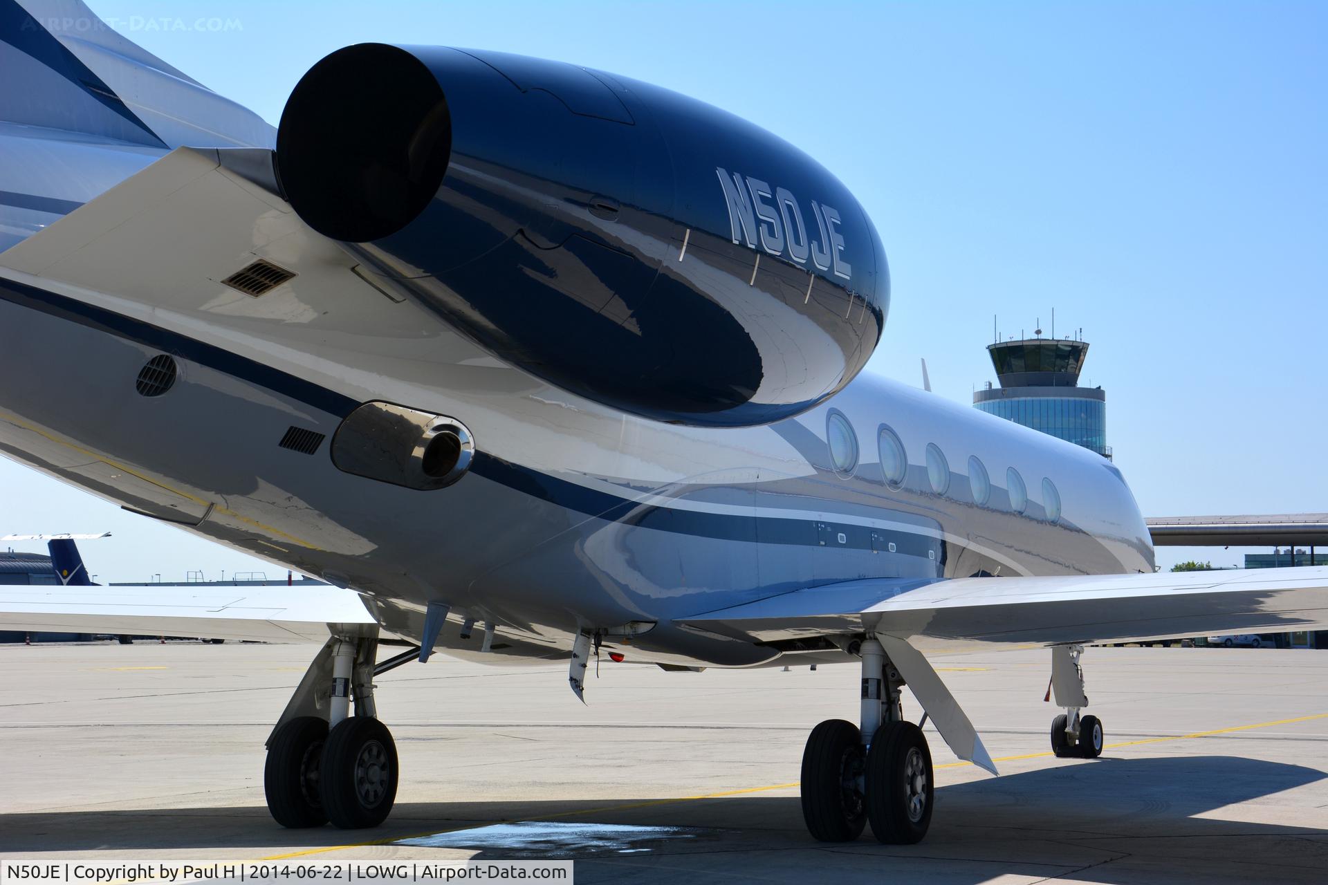 N50JE, 1999 Gulfstream G-V C/N 567, At LOWG, Bussines flight for Formula1 GP  of Austria