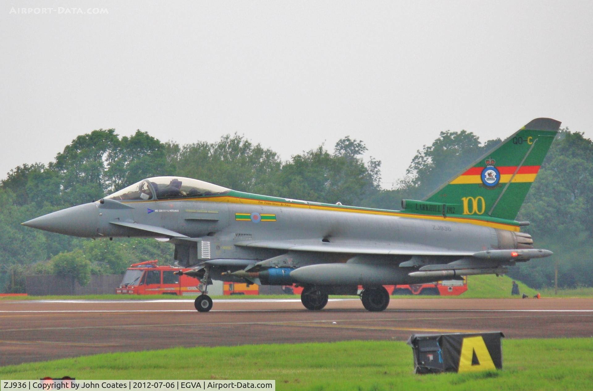 ZJ936, 2007 Eurofighter EF-2000 Typhoon FGR4 C/N 0119/BS027, Arriving RIAT