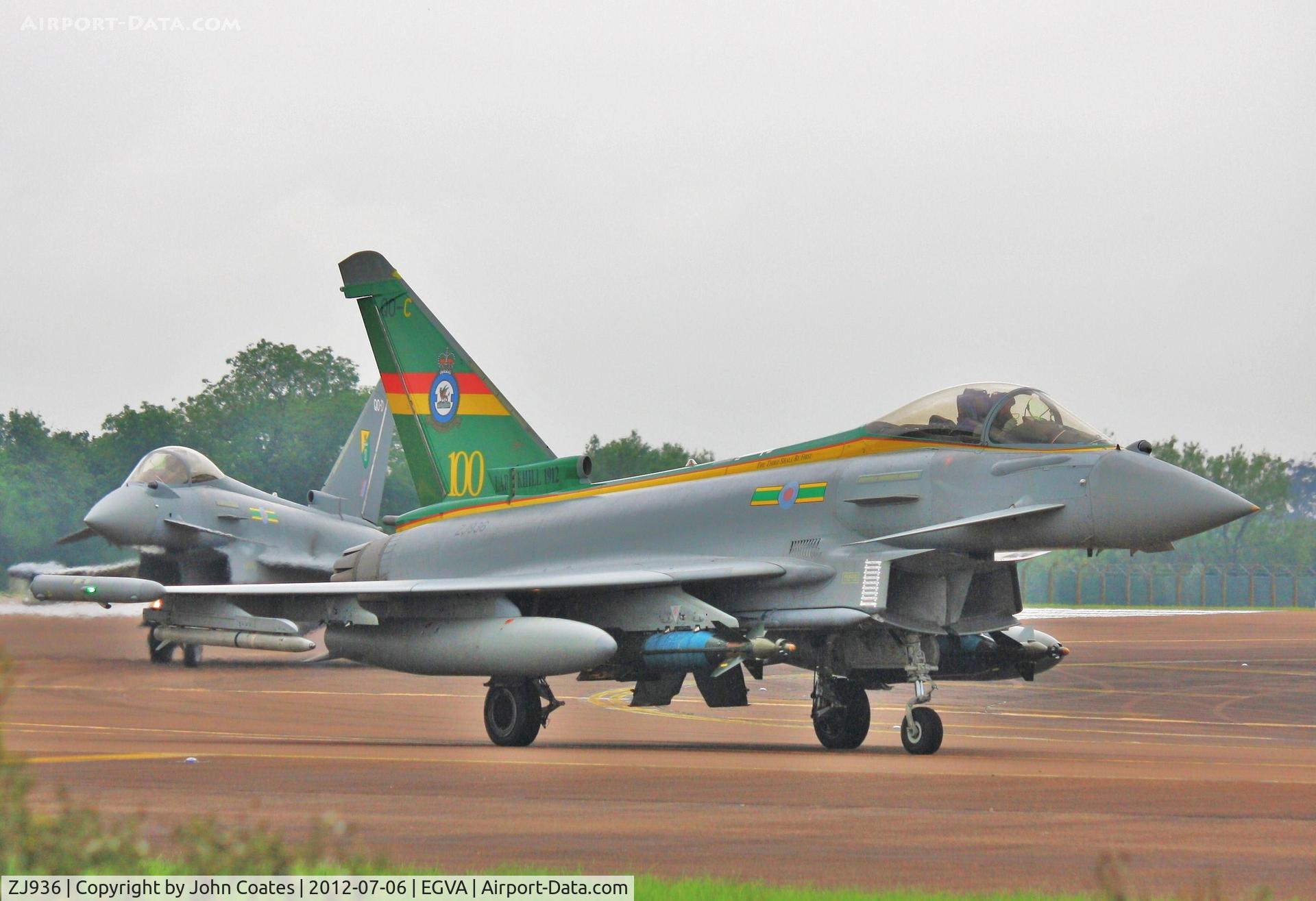 ZJ936, 2007 Eurofighter EF-2000 Typhoon FGR4 C/N 0119/BS027, Arriving RIAT with ZK319